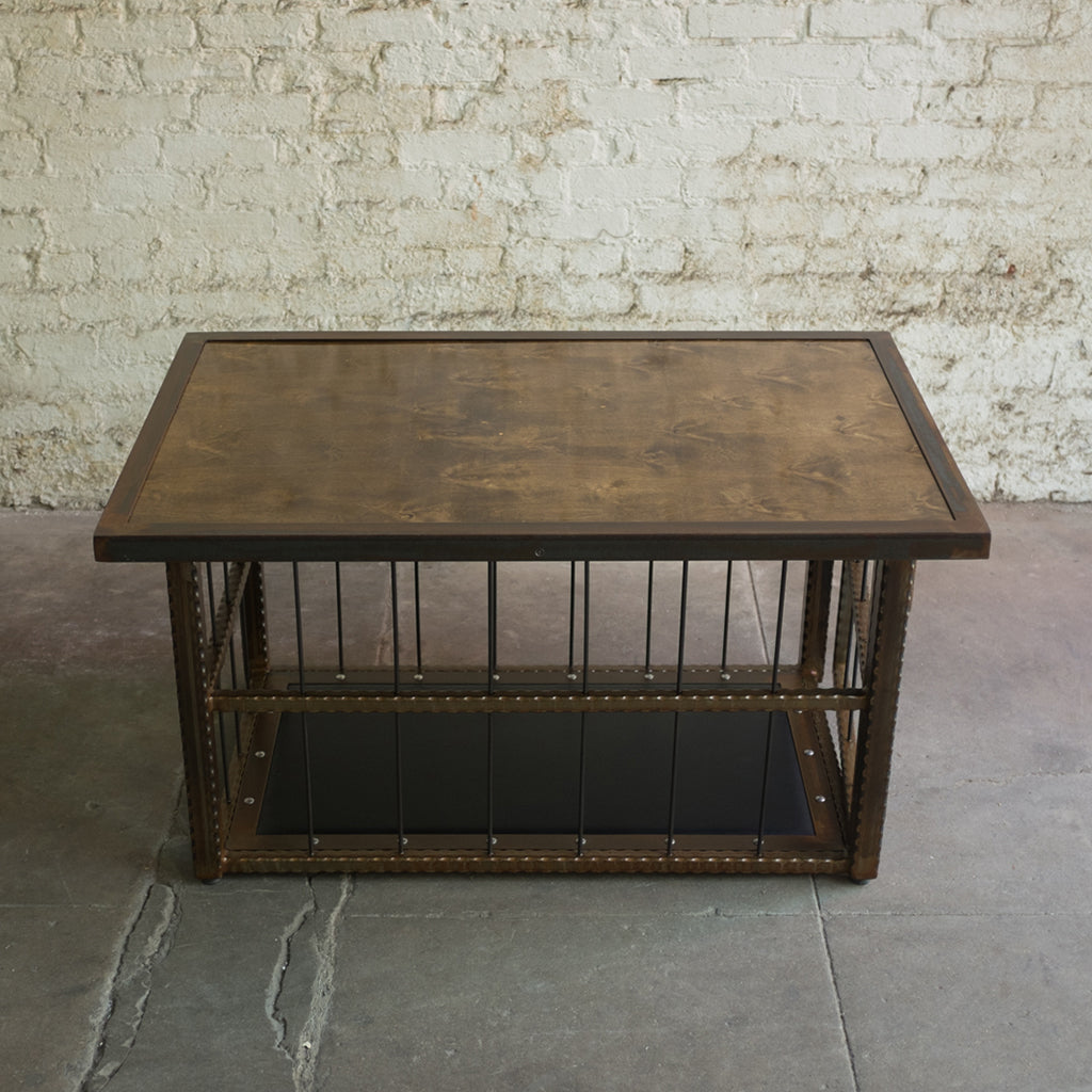 Hammered Steel Coffee Table/ Cage