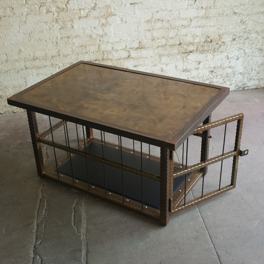 Hammered Steel Coffee Table/ Cage