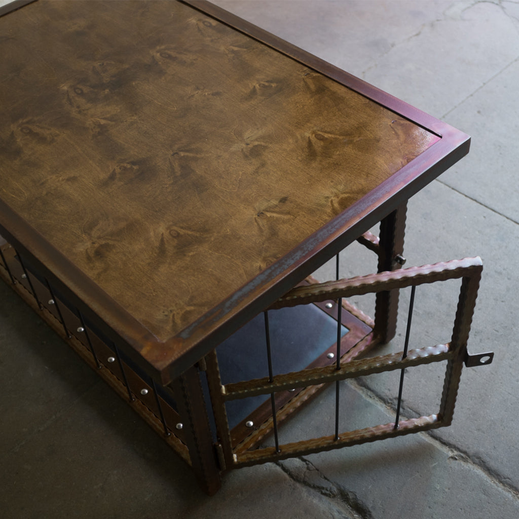 Hammered Steel Coffee Table/ Cage