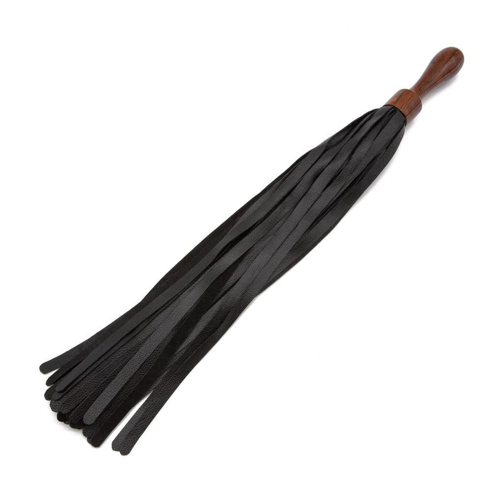 Sissoo Rosewood Short Round Handle Leather Flogger