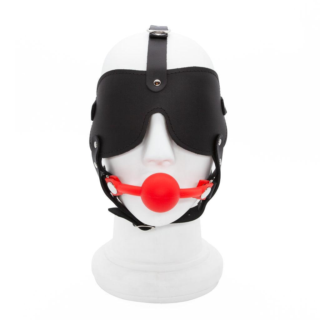 Silicone Ball Gag and Blindfold Head Harness