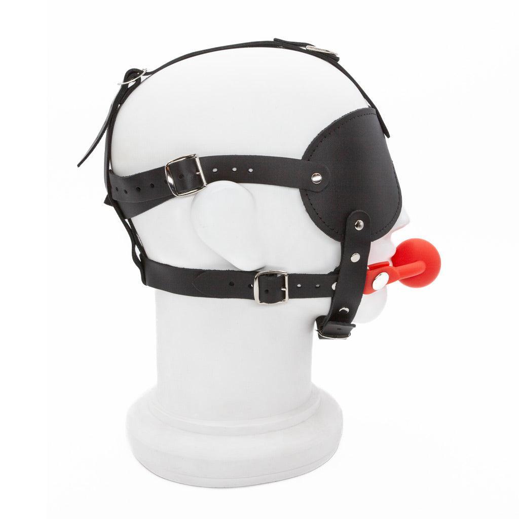 Silicone Ball Gag and Blindfold Head Harness