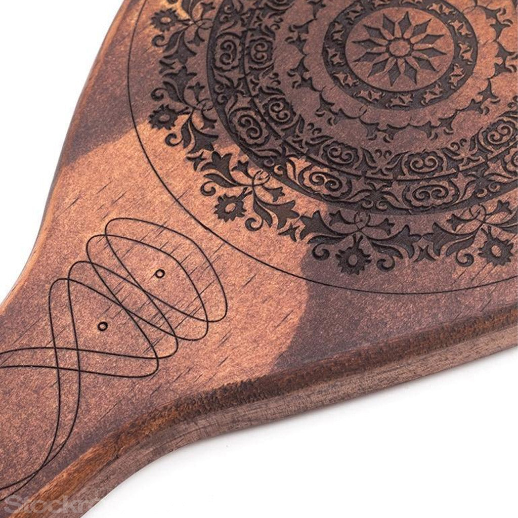 Floral Engraved Wood Spanking Paddle