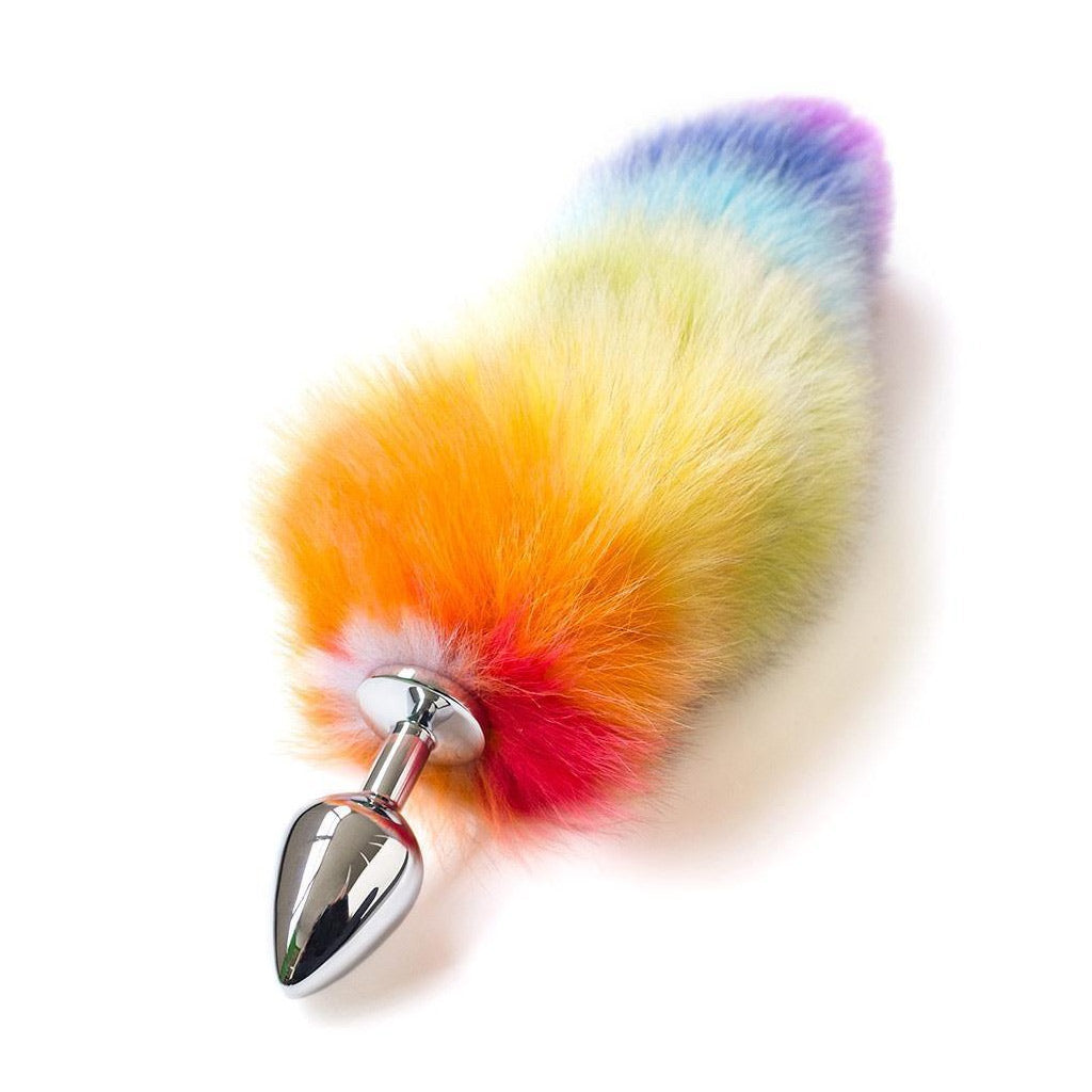 Pride Rainbow Foxtail Butt Plug