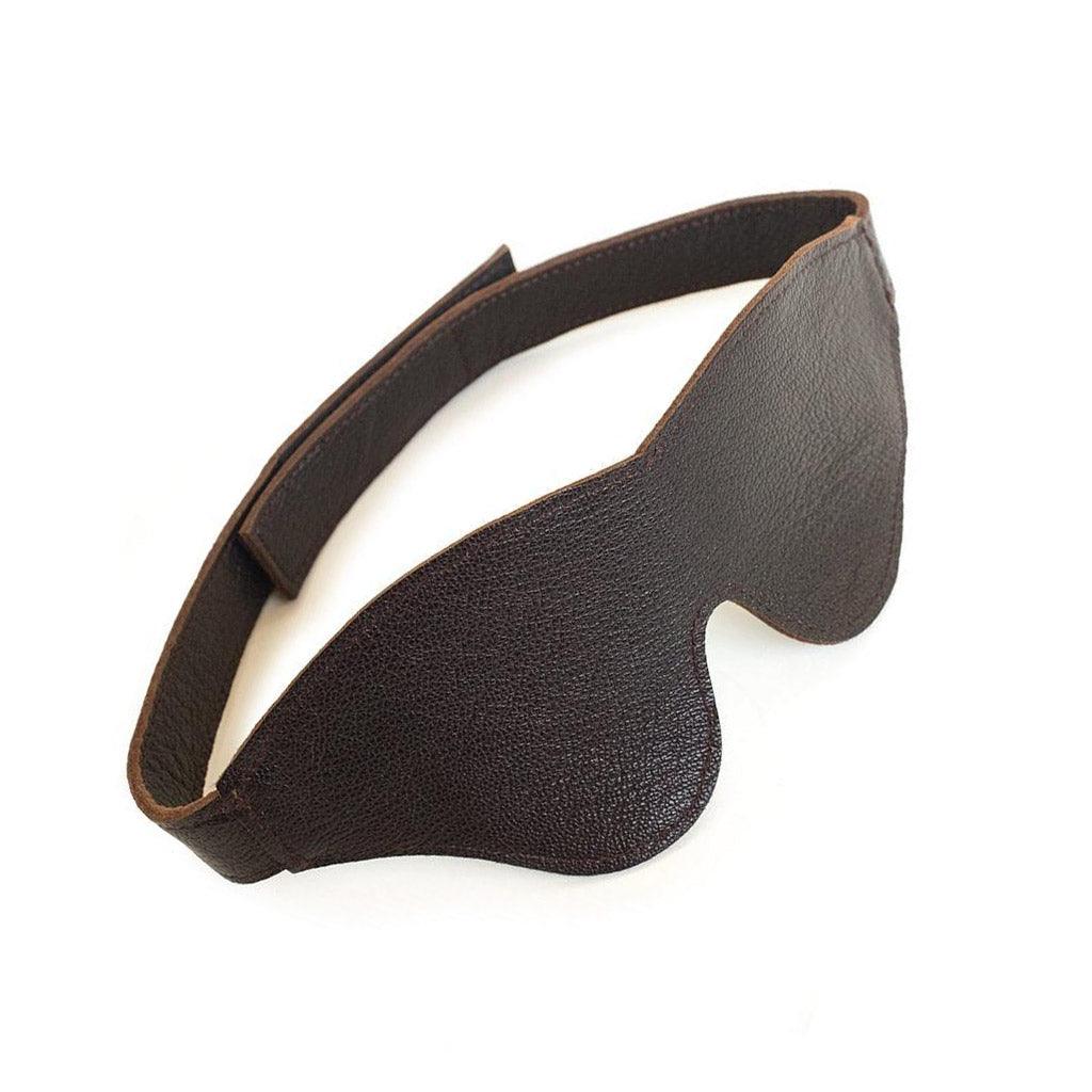 Brown Leather Blindfold Classic Cut