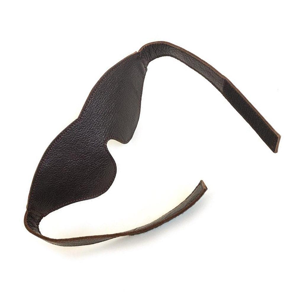 Brown Leather Blindfold Classic Cut