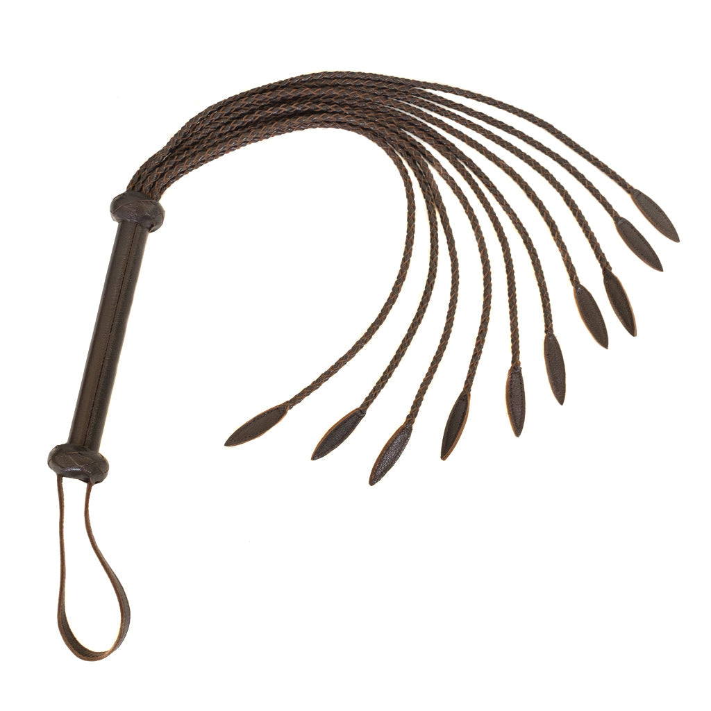 Brown Leather Braided Whip