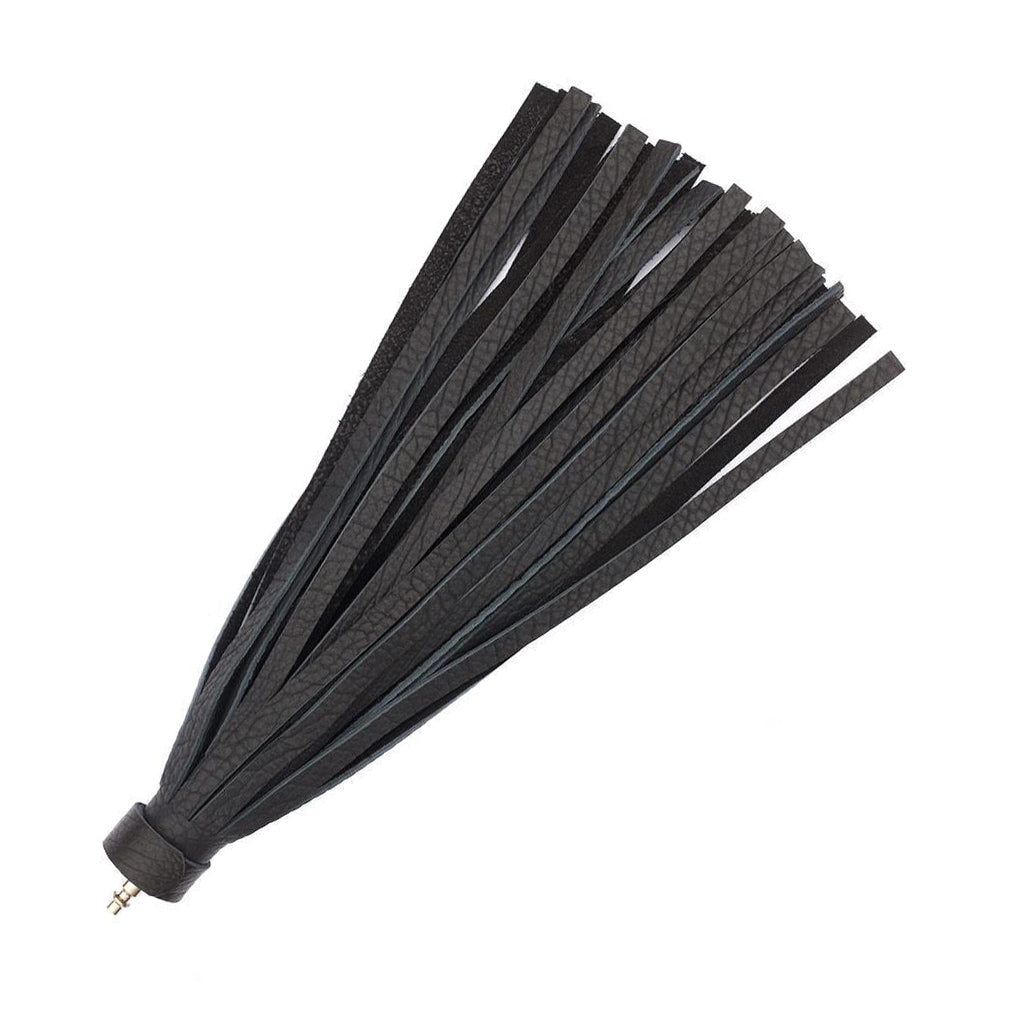 Black Leather Bison Hide Interchangeable Flogger 1/2"