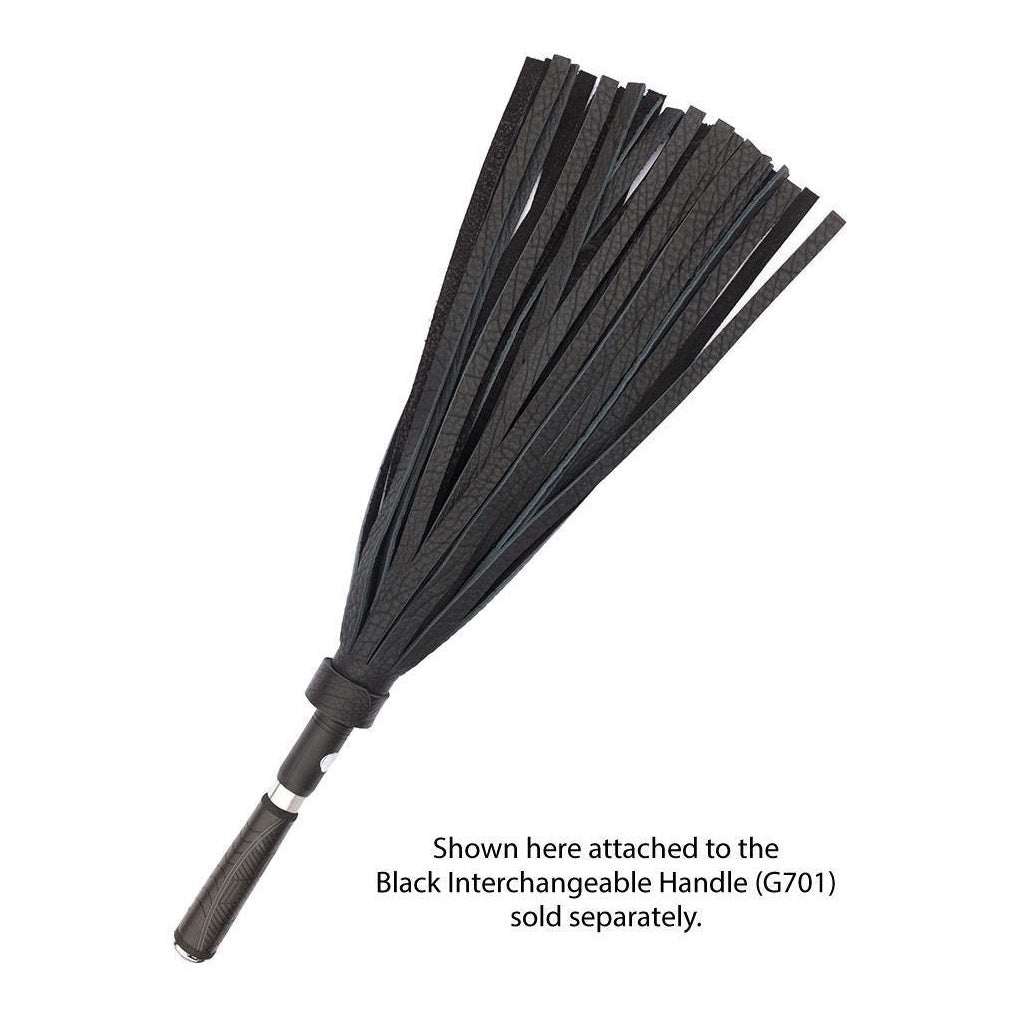 Black Leather Bison Hide Interchangeable Flogger 1/2"