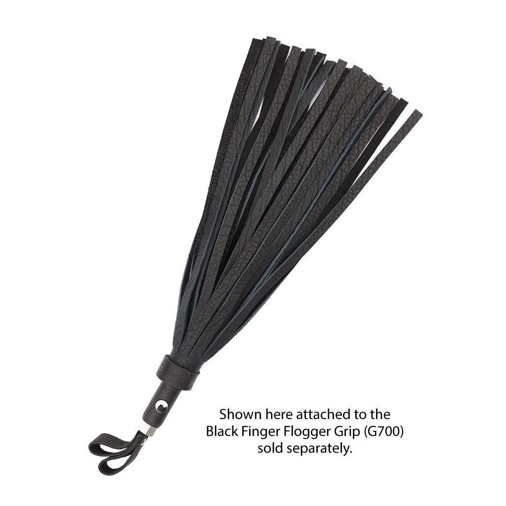 Black Leather Bison Hide Interchangeable Flogger 1/2"