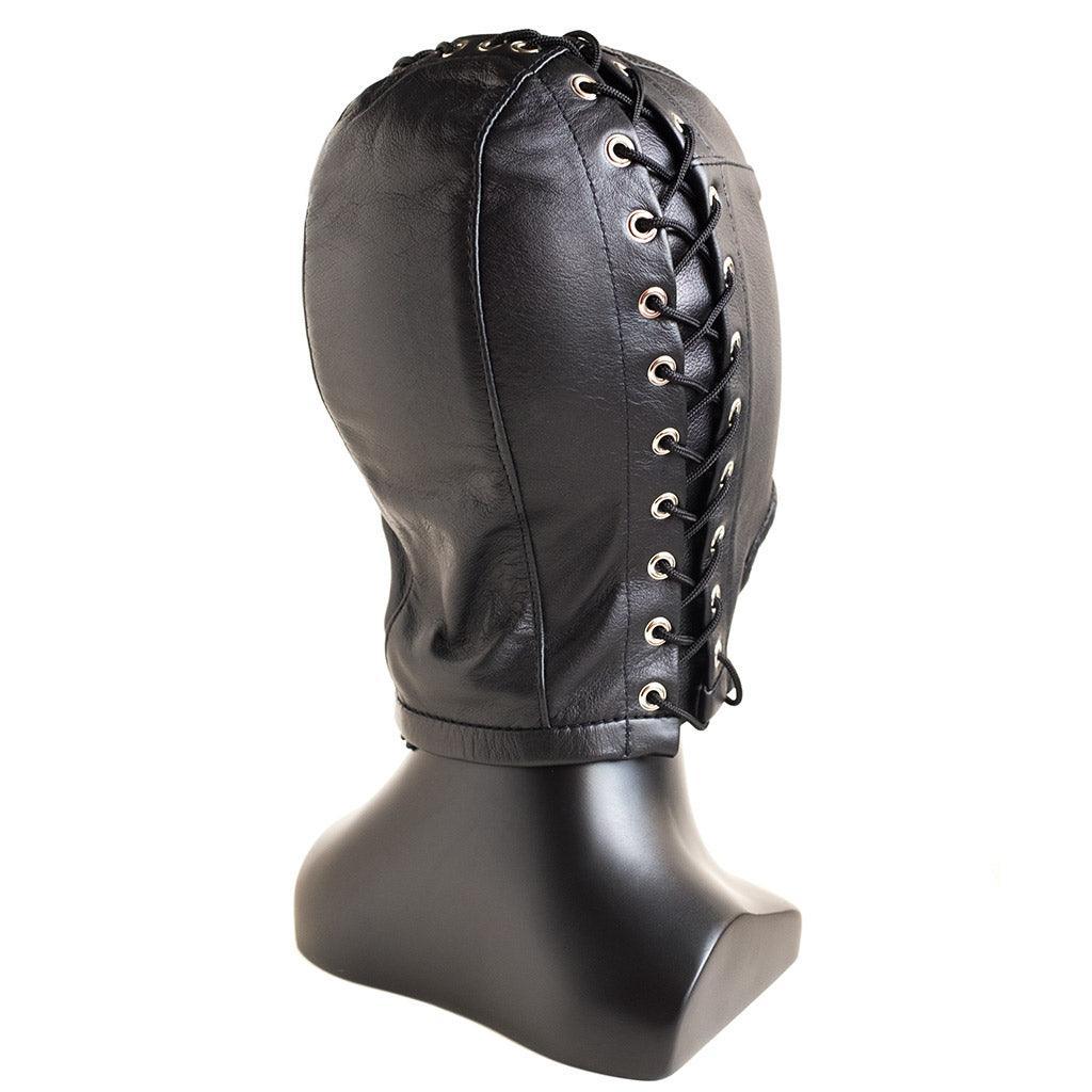 Open Mouth Leather Bondage Hood